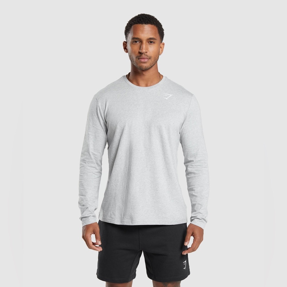 Gymshark Men’s Embroidered Crest Long Sleeve‎ T Shirt Athletic Wear Size Medium